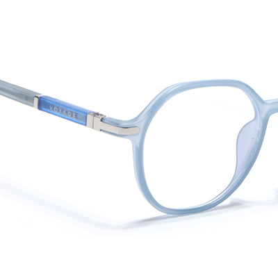 Voyage FlexLite Matt Blue Geometric Eyeglasses for Men & Women (96602MG5566-C3)