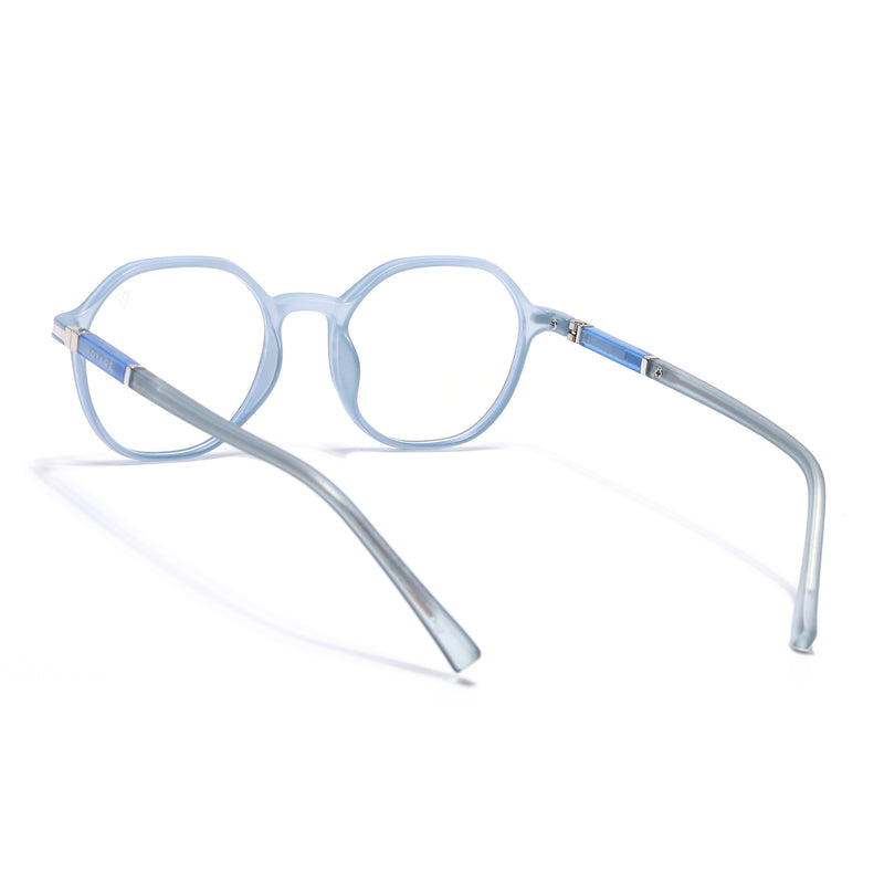 Voyage FlexLite Matt Blue Geometric Eyeglasses for Men & Women (96602MG5566-C3)