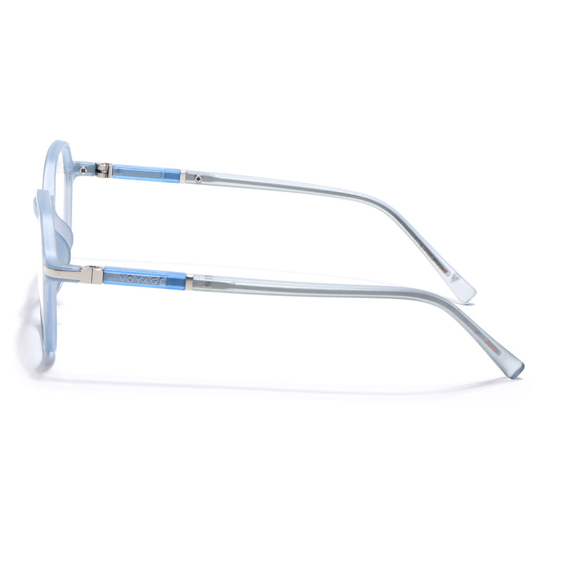 Voyage FlexLite Matt Blue Geometric Eyeglasses for Men & Women (96602MG5566-C3)