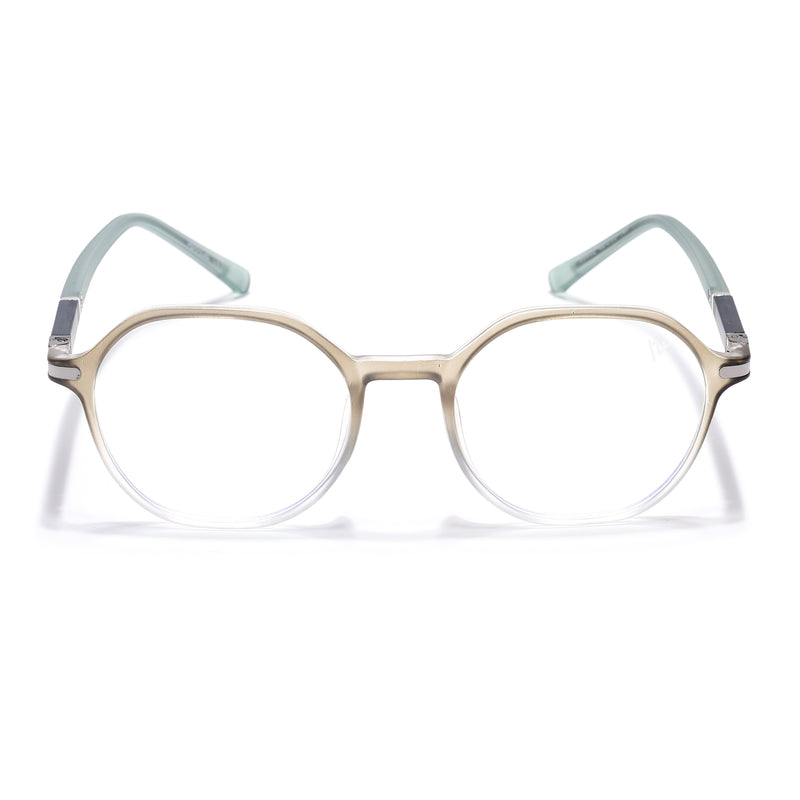 Voyage FlexLite Olive & Transparent Geometric Eyeglasses for Men & Women (96602MG5567-C4)