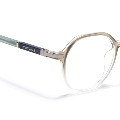 Voyage FlexLite Olive & Transparent Geometric Eyeglasses for Men & Women (96602MG5567-C4)