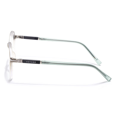 Voyage FlexLite Olive & Transparent Geometric Eyeglasses for Men & Women (96602MG5567-C4)