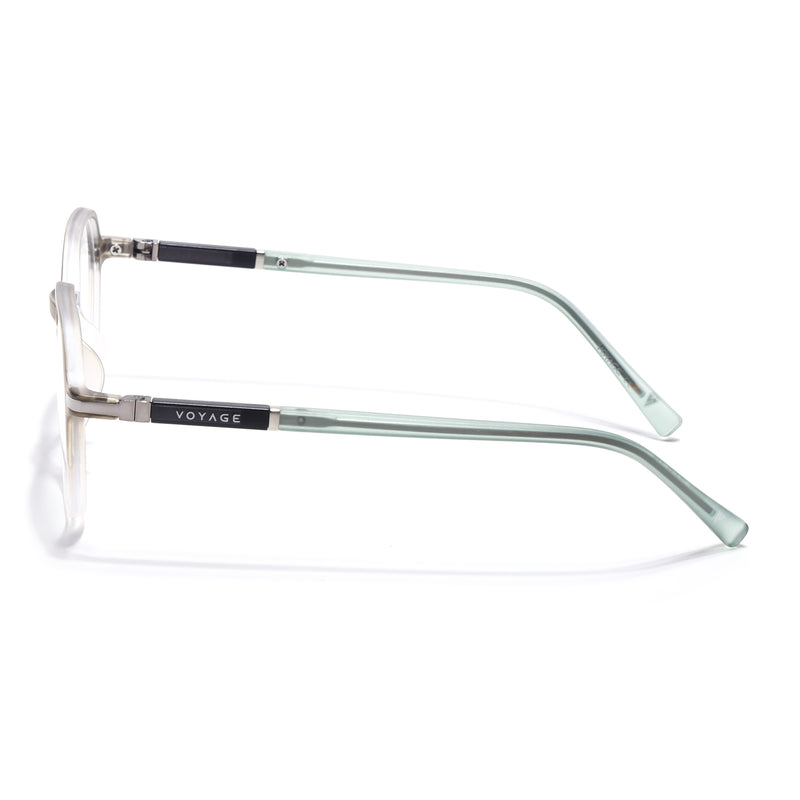 Voyage FlexLite Olive & Transparent Geometric Eyeglasses for Men & Women (96602MG5567-C4)