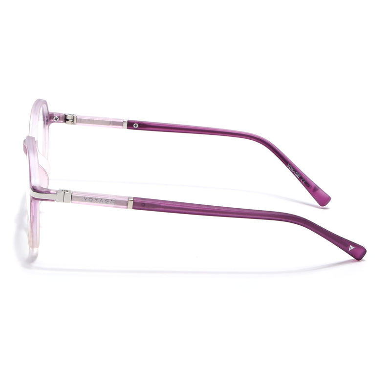 Voyage FlexLite Violet & Brown Geometric Eyeglasses for Men & Women (96602MG5568-C5)