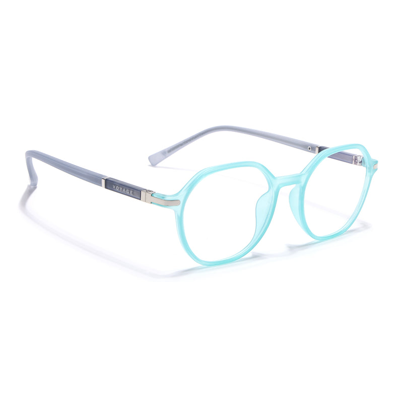 Voyage FlexLite Turquoise Geometric Eyeglasses for Men & Women (96602MG5569-C6)