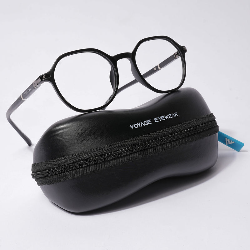 Voyage FlexLite Matt Black Geometric Eyeglasses for Men & Women (96602MG5564-C1)