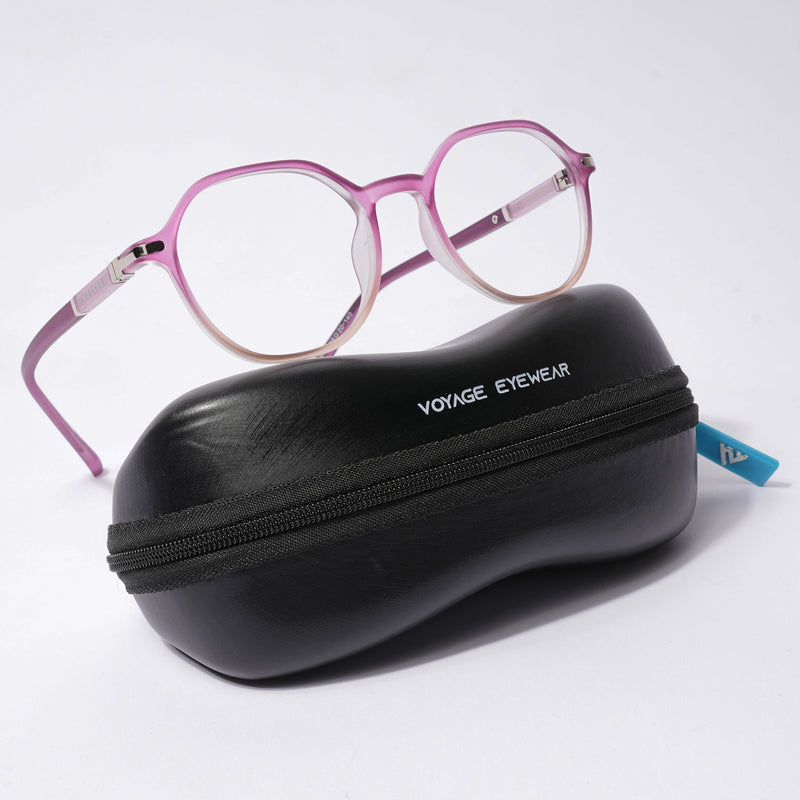 Voyage FlexLite Violet & Brown Geometric Eyeglasses for Men & Women (96602MG5568-C5)