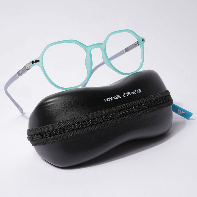 Voyage FlexLite Turquoise Geometric Eyeglasses for Men & Women (96602MG5569-C6)