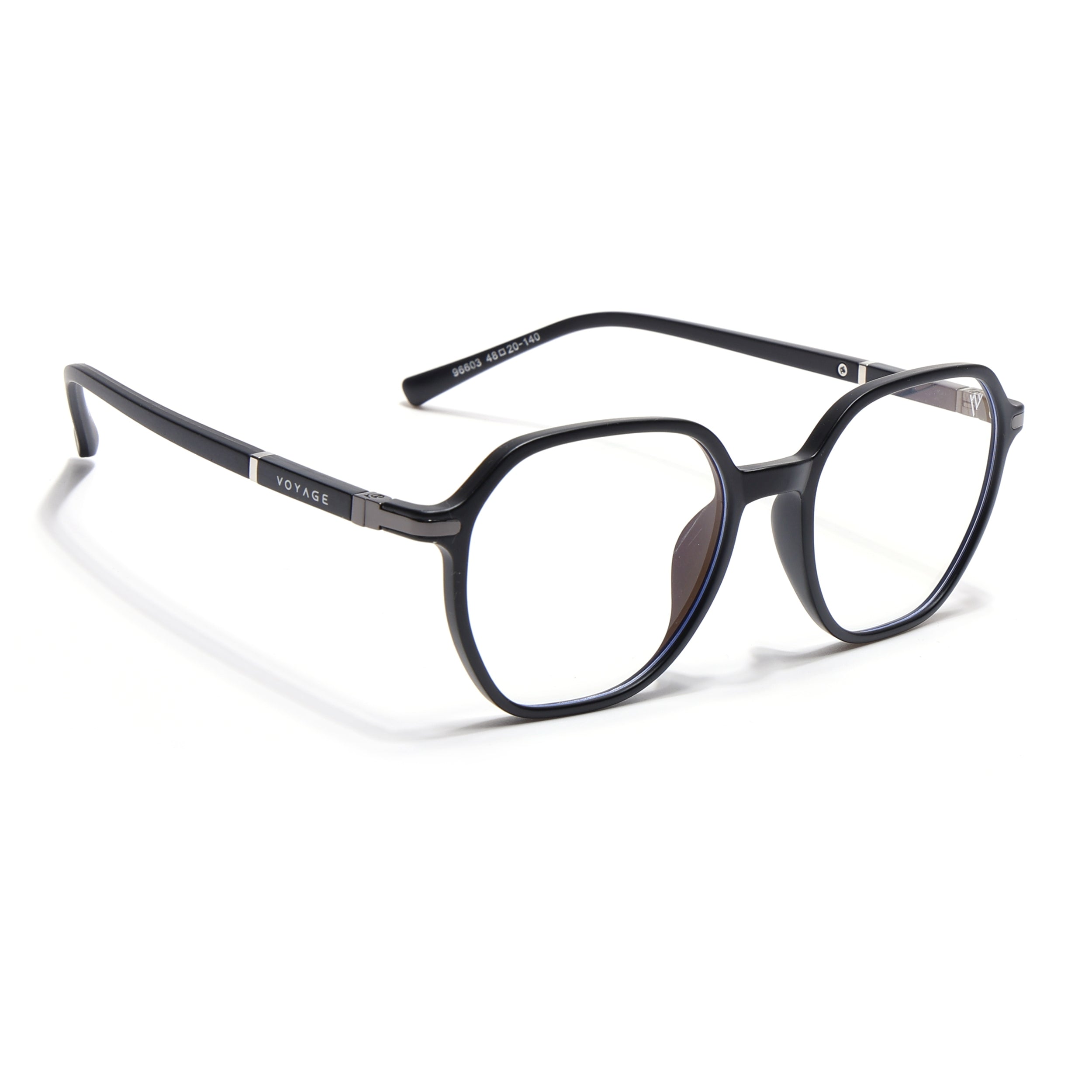 Voyage FlexLite Matt Black Square Eyeglasses for Men & Women (96603MG5570-C1)