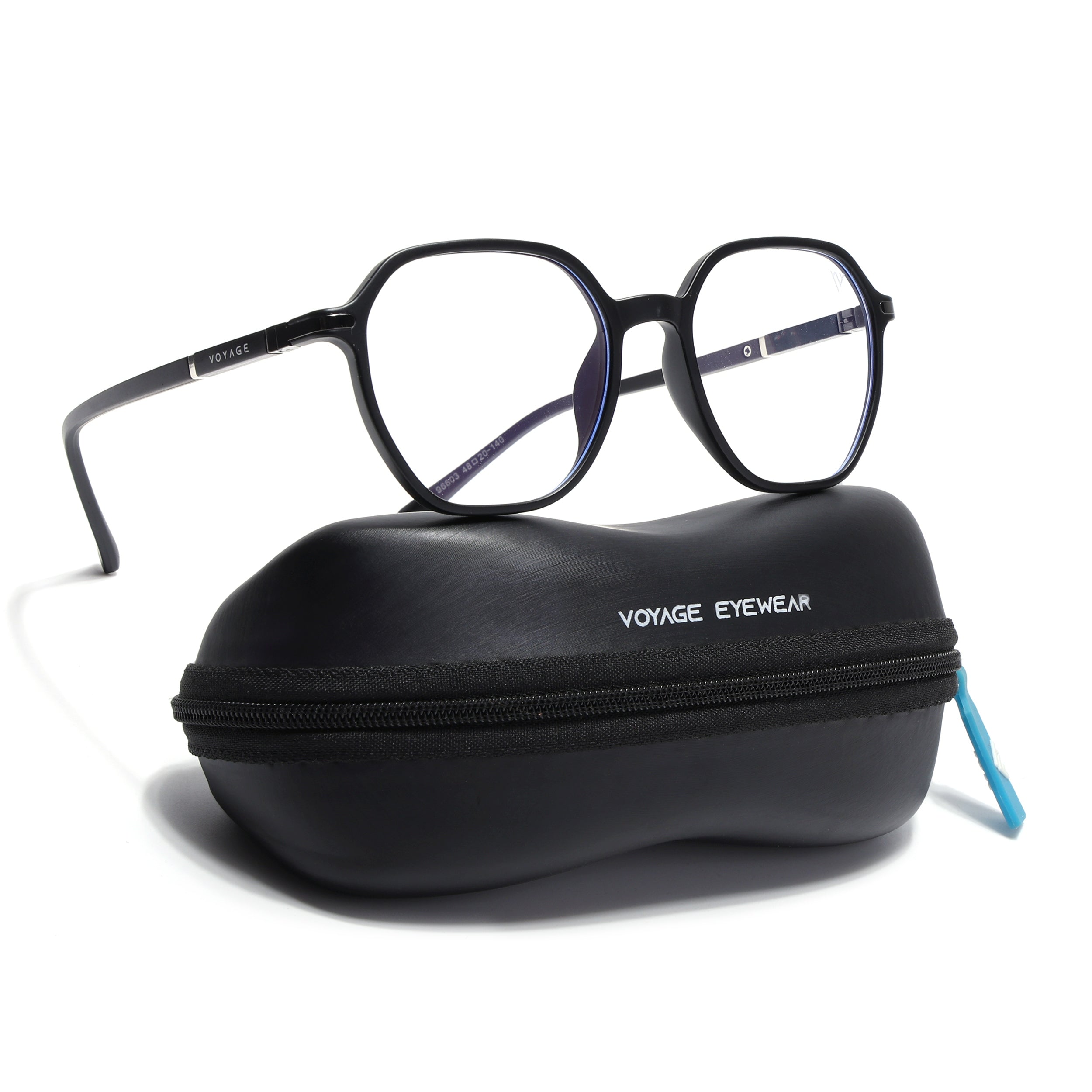 Voyage FlexLite Matt Black Square Eyeglasses for Men & Women (96603MG5570-C1)