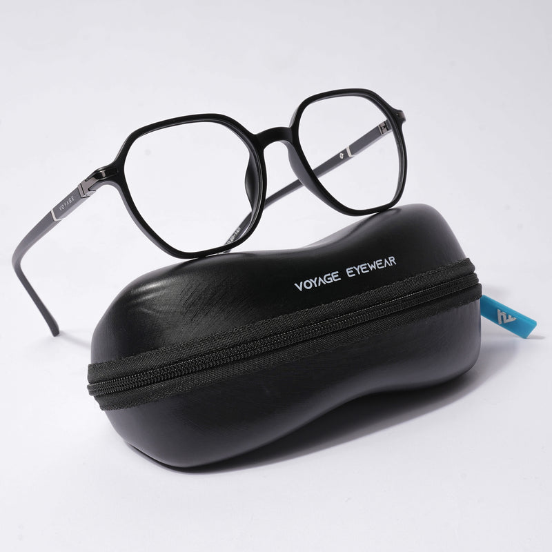 Voyage FlexLite Matt Black Square Eyeglasses for Men & Women (96603MG5570-C1)