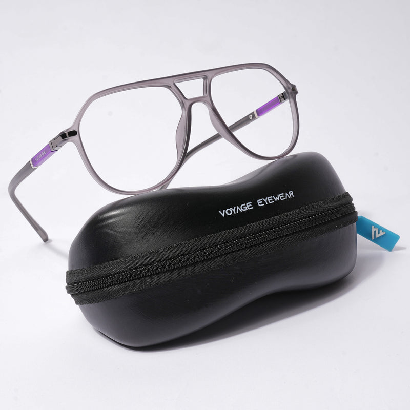 Voyage FlexLite Grey Wayfarer Eyeglasses for Men & Women (96604MG5577-C2)