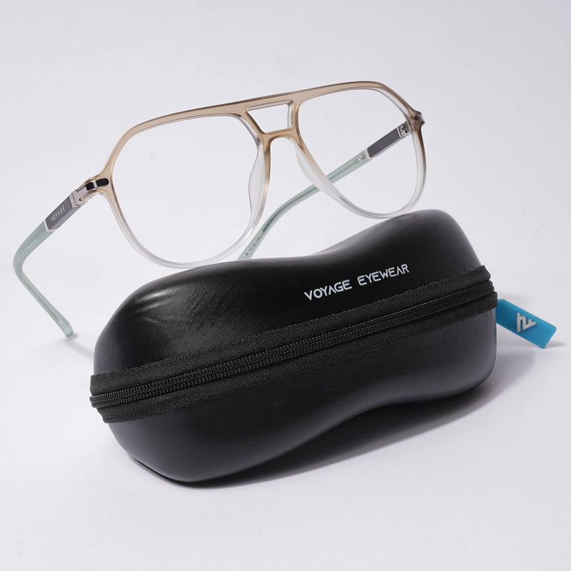 Voyage FlexLite Olive & Transparent Wayfarer Eyeglasses for Men & Women (96604MG5579-C4)