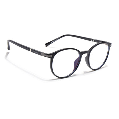Voyage FlexLite Matt Black Oval Eyeglasses for Men & Women (96605MG5582-C1)