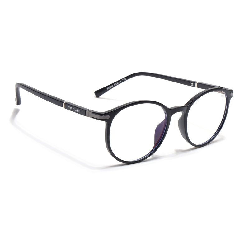 Voyage FlexLite Matt Black Oval Eyeglasses for Men & Women (96605MG5582-C1)