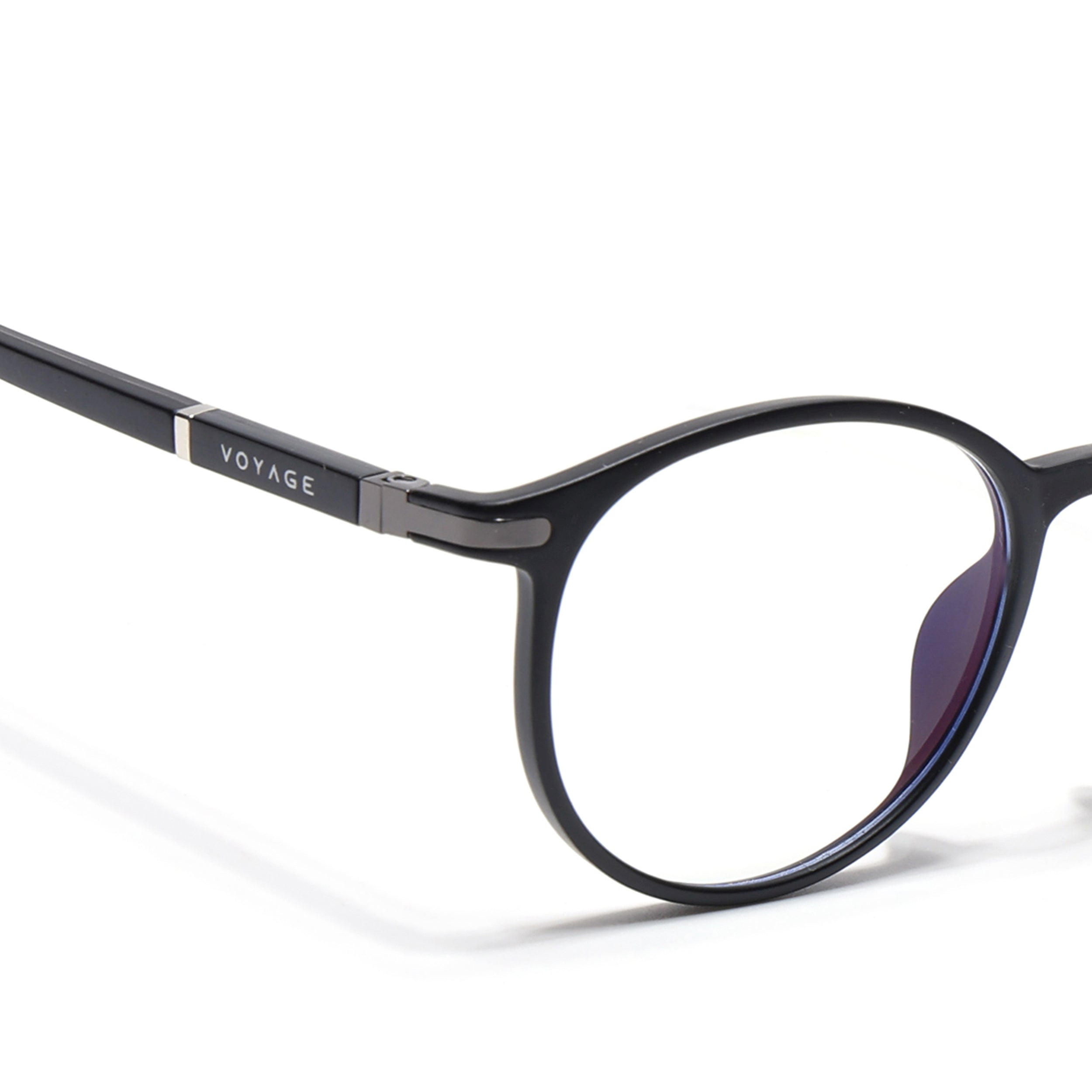 Voyage FlexLite Matt Black Oval Eyeglasses for Men & Women (96605MG5582-C1)