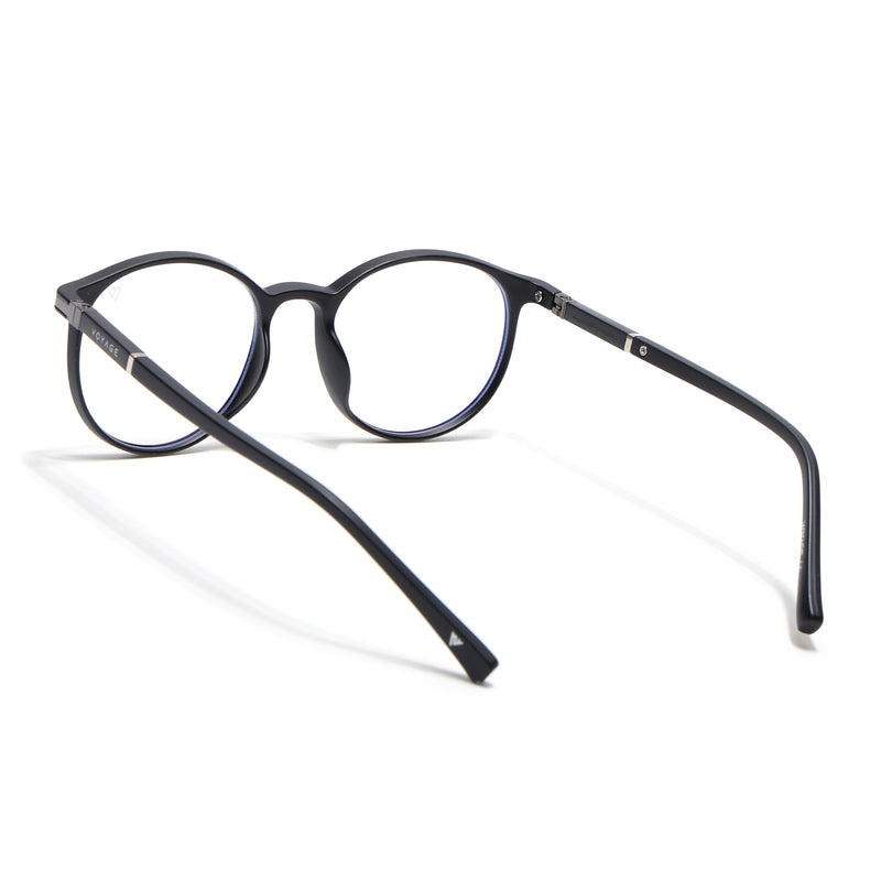 Voyage FlexLite Matt Black Oval Eyeglasses for Men & Women (96605MG5582-C1)