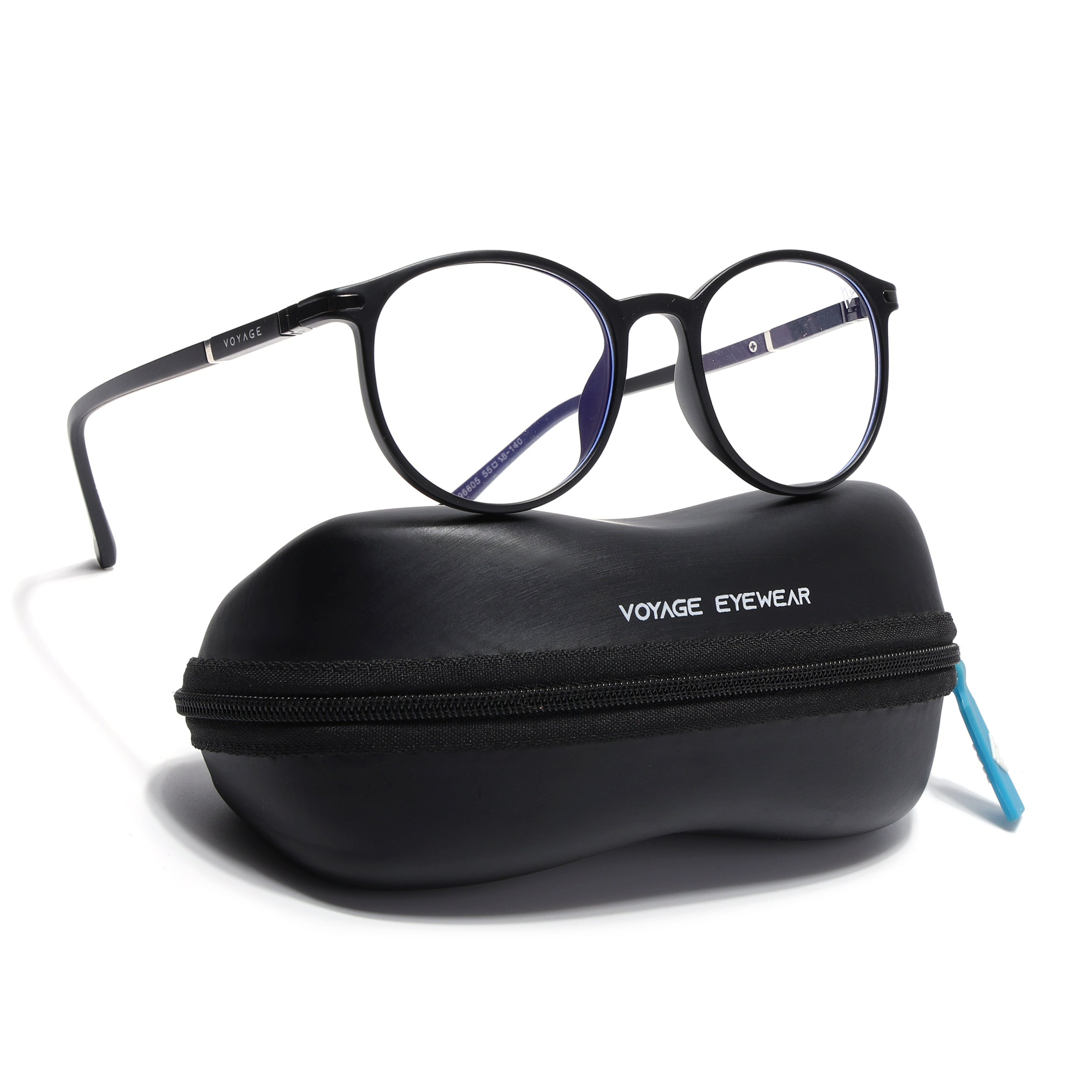 Voyage FlexLite Matt Black Oval Eyeglasses for Men & Women (96605MG5582-C1)