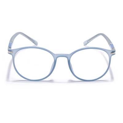 Voyage FlexLite Matt Blue Oval Eyeglasses for Men & Women (96605MG5584-C3)