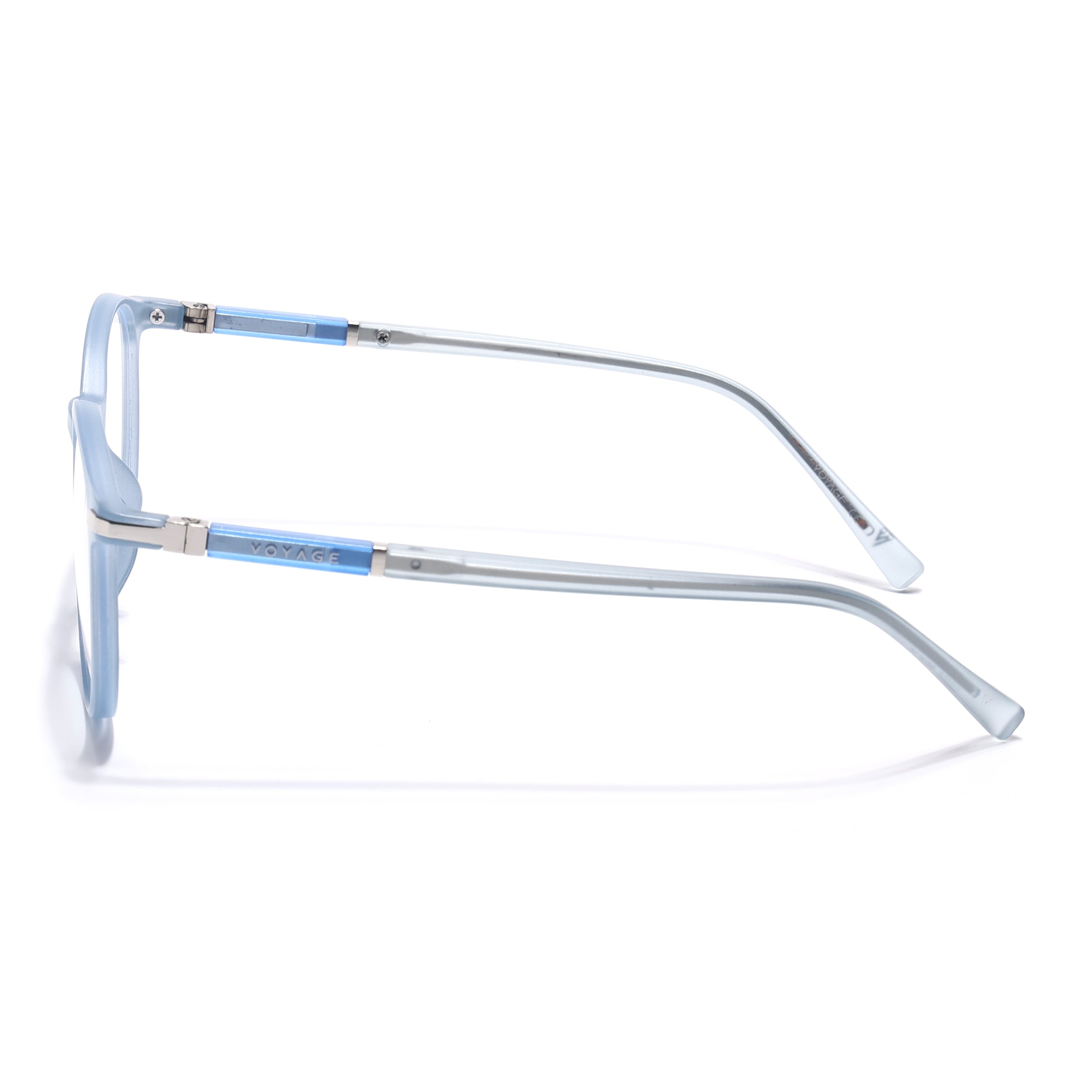 Voyage FlexLite Matt Blue Oval Eyeglasses for Men & Women (96605MG5584-C3)