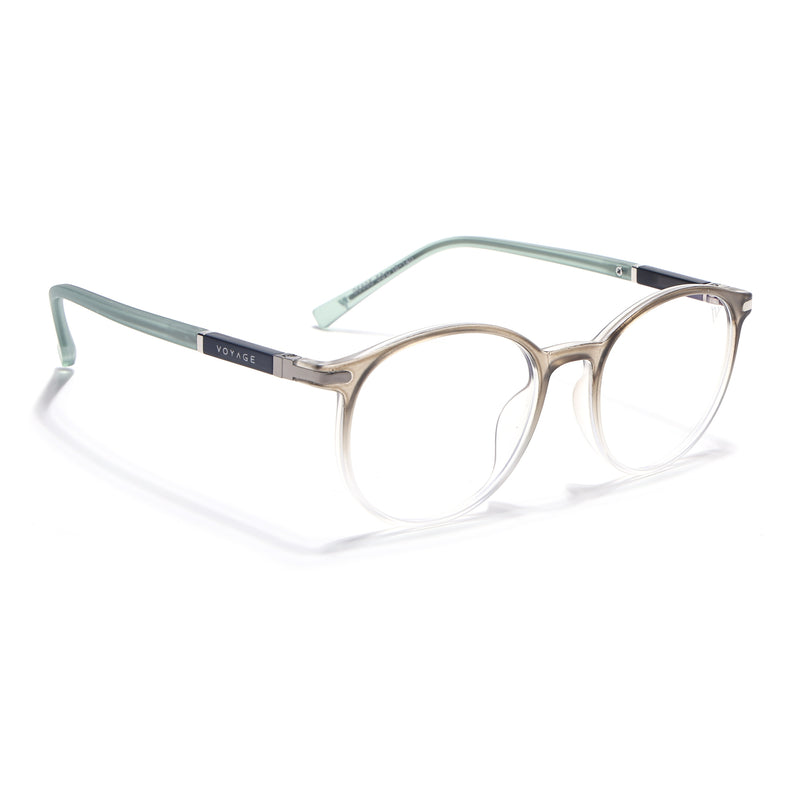 Voyage FlexLite Olive & Transparent Oval Eyeglasses for Men & Women (96605MG5585-C4)