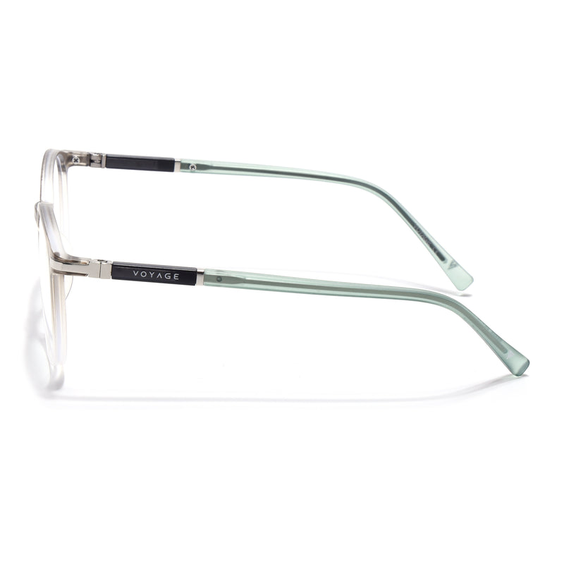 Voyage FlexLite Olive & Transparent Oval Eyeglasses for Men & Women (96605MG5585-C4)