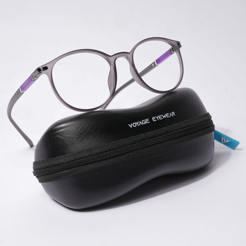 Voyage FlexLite Grey Oval Eyeglasses for Men & Women (96605MG5583-C2)