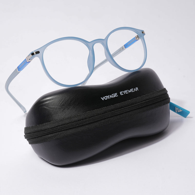 Voyage FlexLite Matt Blue Oval Eyeglasses for Men & Women (96605MG5584-C3)