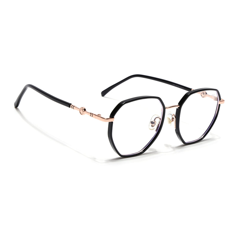 Voyage Glam Black Geometric Eyeglasses for Men & Women (9662MG5098-C1)