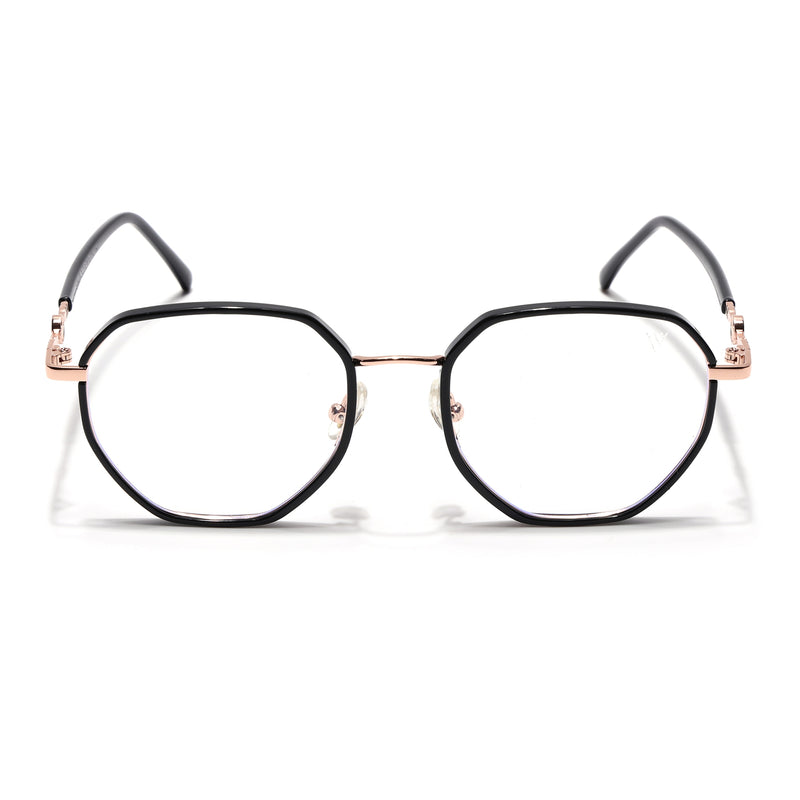 Voyage Glam Black Geometric Eyeglasses for Men & Women (9662MG5098-C1)