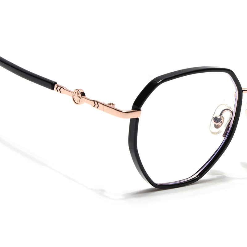 Voyage Glam Black Geometric Eyeglasses for Men & Women (9662MG5098-C1)