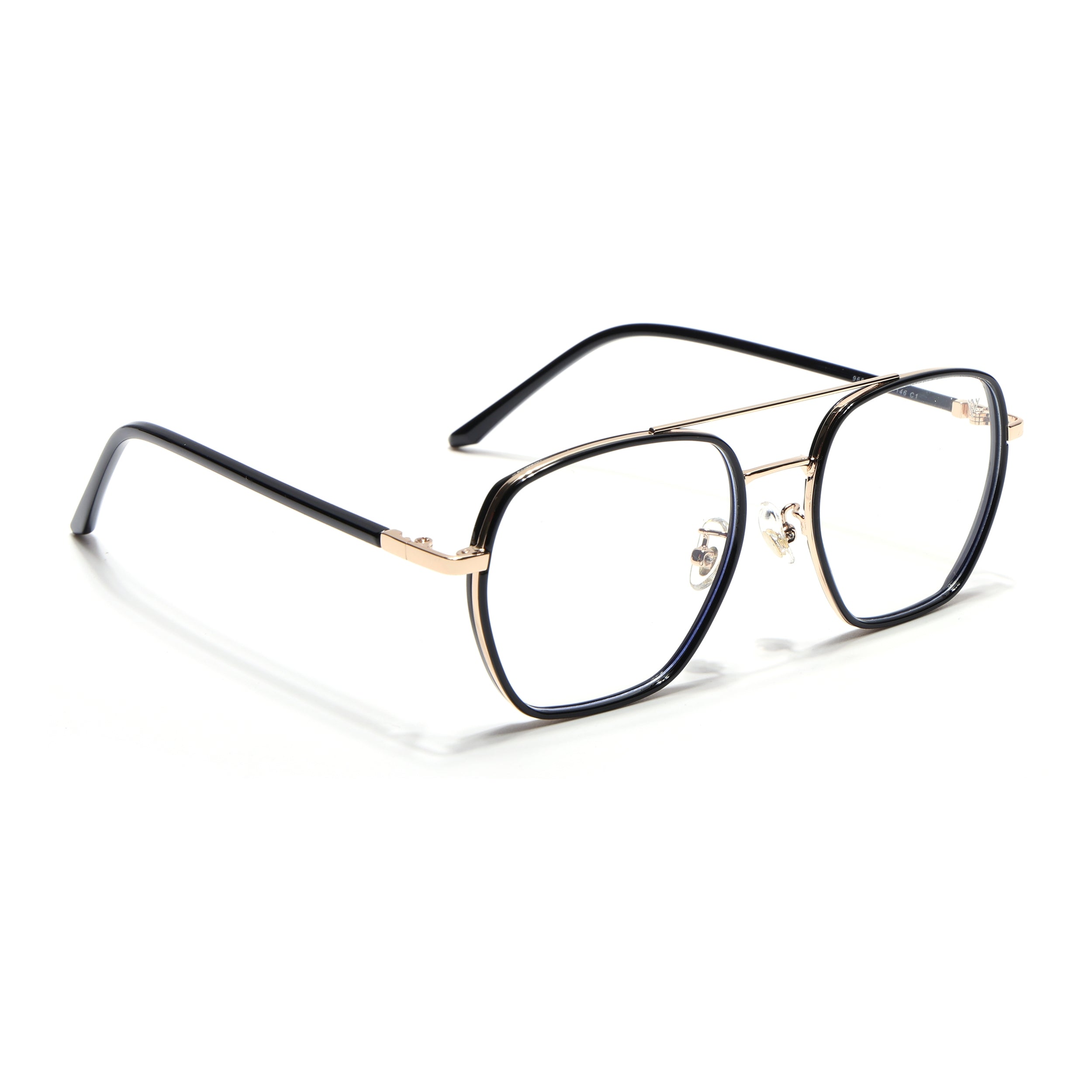 Voyage Maverick Golden & Black Wayfarer Eyeglasses for Men & Women (9684MG5101-C1)