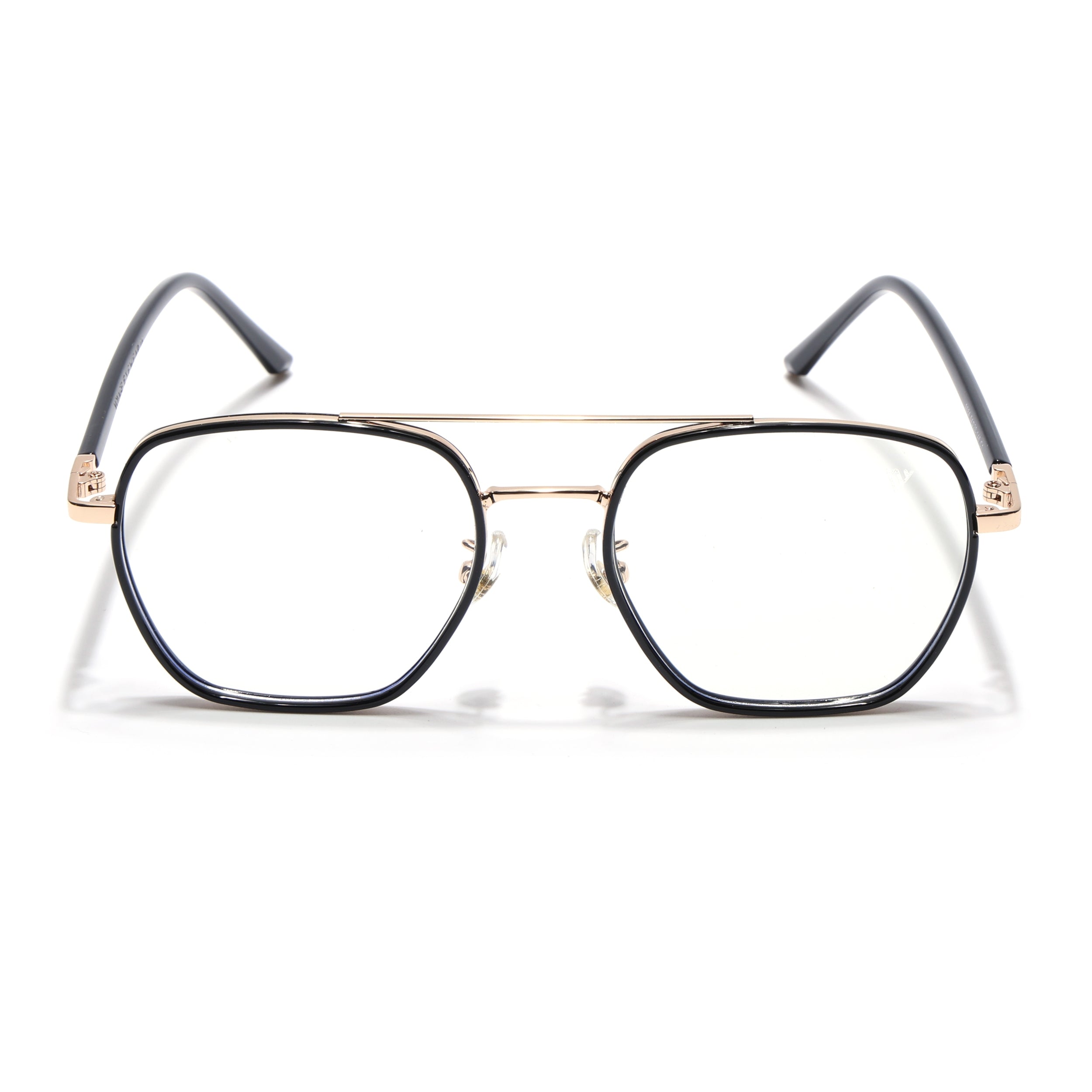 Voyage Maverick Golden & Black Wayfarer Eyeglasses for Men & Women (9684MG5101-C1)