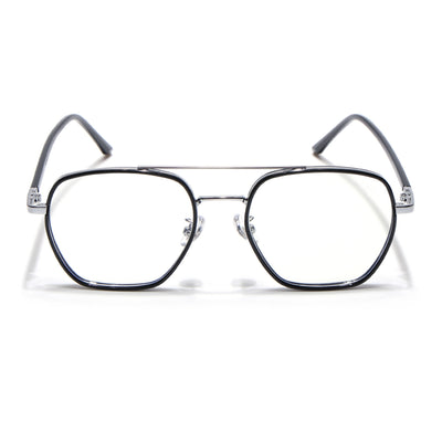 Voyage Maverick Silver & Black Wayfarer Eyeglasses for Men & Women (9684MG5102-C2)