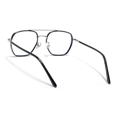 Voyage Maverick Silver & Black Wayfarer Eyeglasses for Men & Women (9684MG5102-C2)