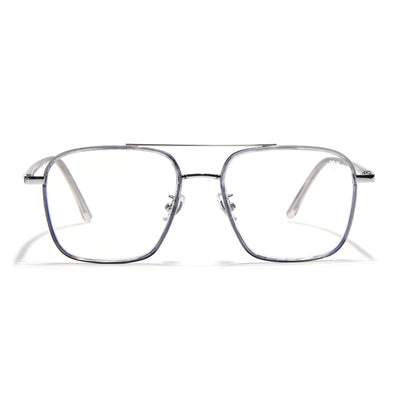 Voyage Maverick Silver & Transparent Wayfarer Eyeglasses for Men & Women (9686MG5107-C3)