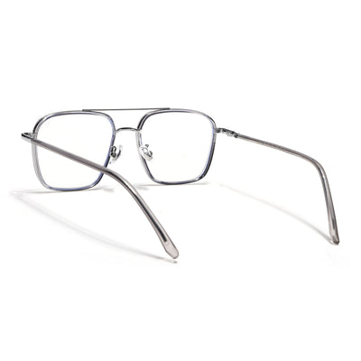 Voyage Maverick Silver & Transparent Wayfarer Eyeglasses for Men & Women (9686MG5107-C3)