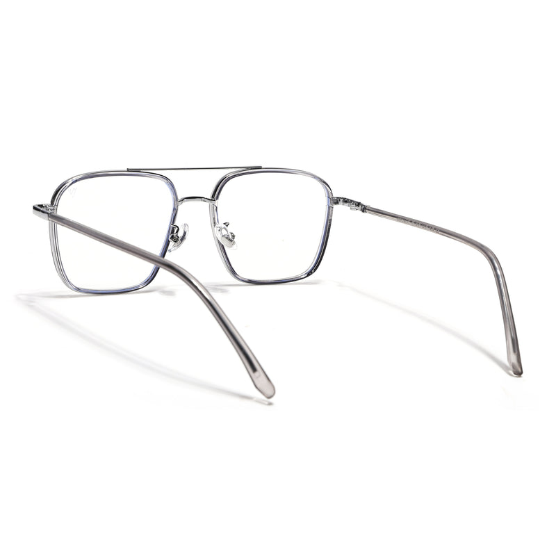Voyage Maverick Silver & Transparent Wayfarer Eyeglasses for Men & Women (9686MG5107-C3)