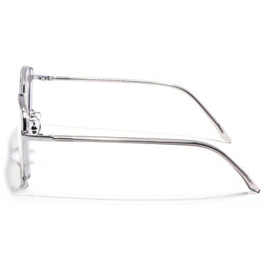 Voyage Maverick Silver & Transparent Wayfarer Eyeglasses for Men & Women (9686MG5107-C3)