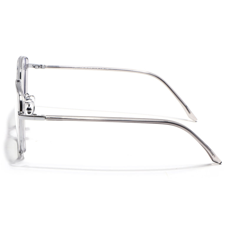 Voyage Maverick Silver & Transparent Wayfarer Eyeglasses for Men & Women (9686MG5107-C3)