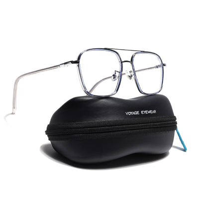 Voyage Maverick Silver & Transparent Wayfarer Eyeglasses for Men & Women (9686MG5107-C3)