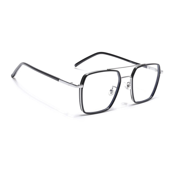 Voyage Maverick Black & Silver Wayfarer Eyeglasses for Men & Women (9688MG5114-C2)