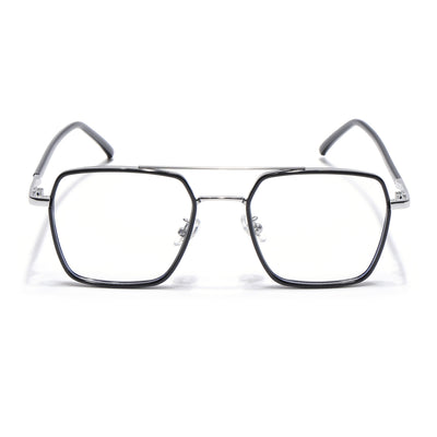 Voyage Maverick Black & Silver Wayfarer Eyeglasses for Men & Women (9688MG5114-C2)