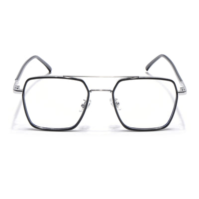 Voyage Maverick Black & Silver Wayfarer Eyeglasses for Men & Women (9688MG5114-C2)