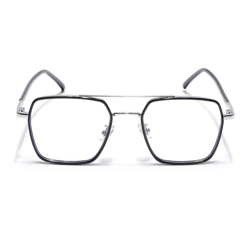 Voyage Maverick Black & Silver Wayfarer Eyeglasses for Men & Women (9688MG5114-C2)