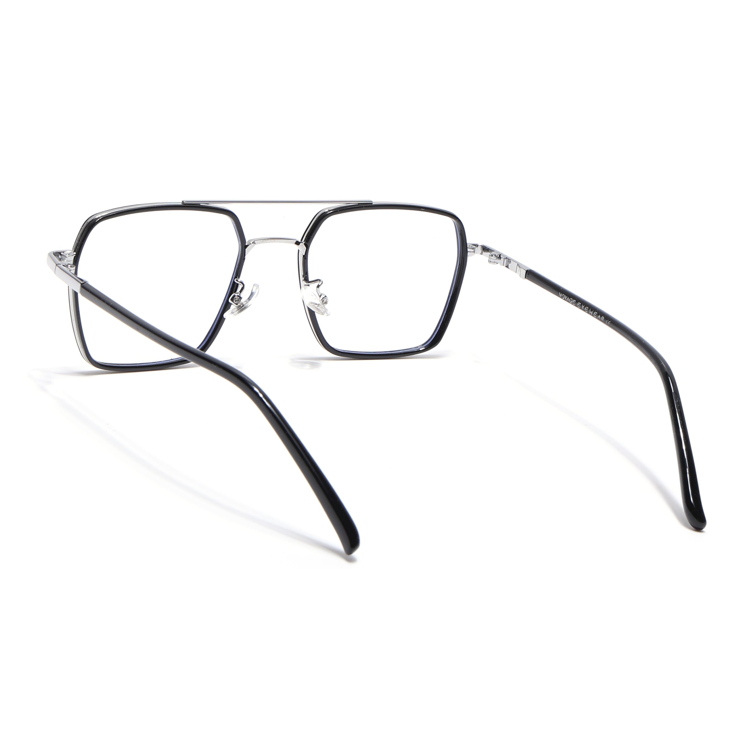 Voyage Maverick Black & Silver Wayfarer Eyeglasses for Men & Women (9688MG5114-C2)