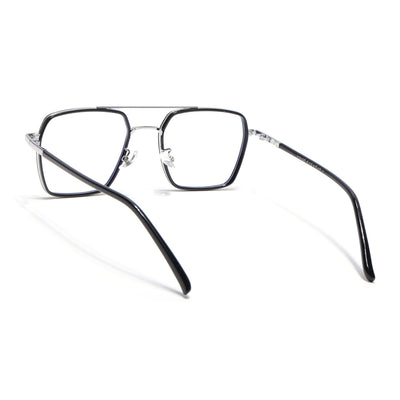Voyage Maverick Black & Silver Wayfarer Eyeglasses for Men & Women (9688MG5114-C2)