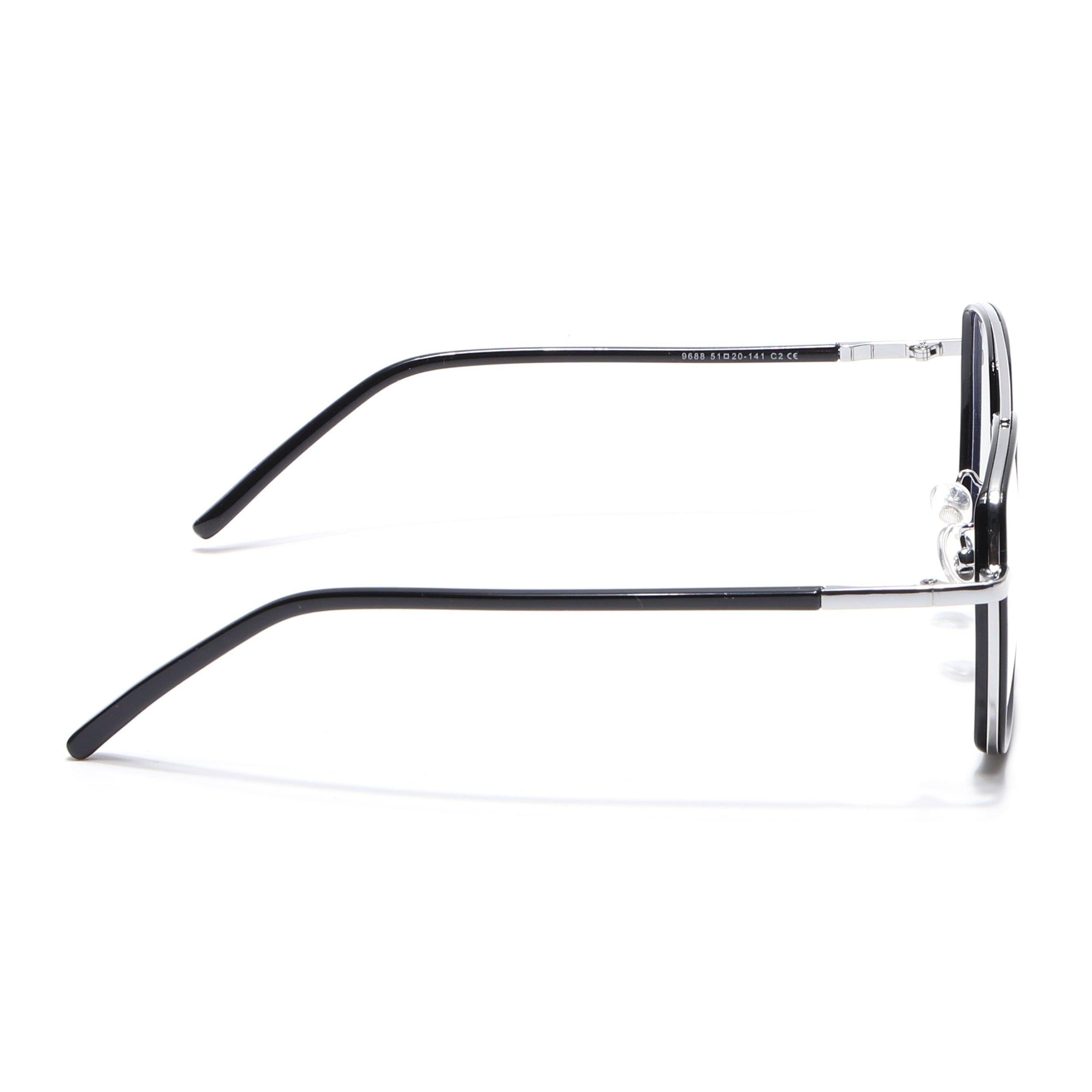 Voyage Maverick Black & Silver Wayfarer Eyeglasses for Men & Women (9688MG5114-C2)