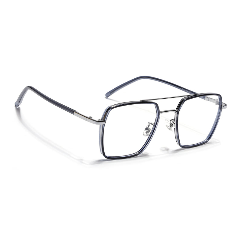 Voyage Maverick Blue & Silver Wayfarer Eyeglasses for Men & Women (9688MG5117-C5)