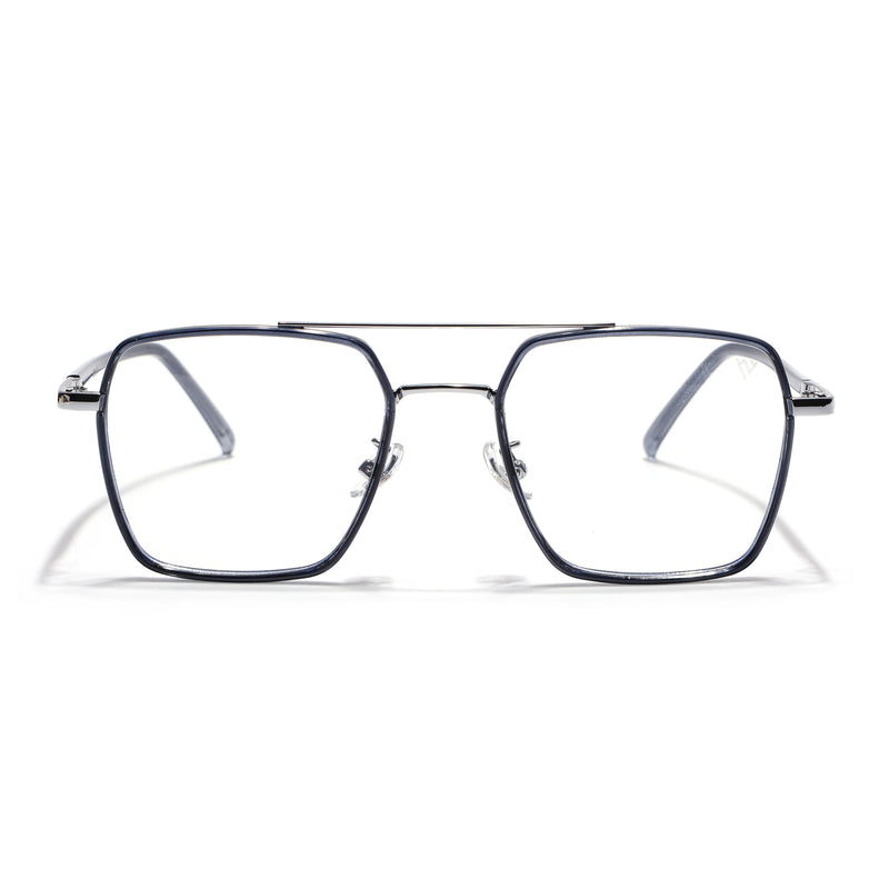 Voyage Maverick Blue & Silver Wayfarer Eyeglasses for Men & Women (9688MG5117-C5)